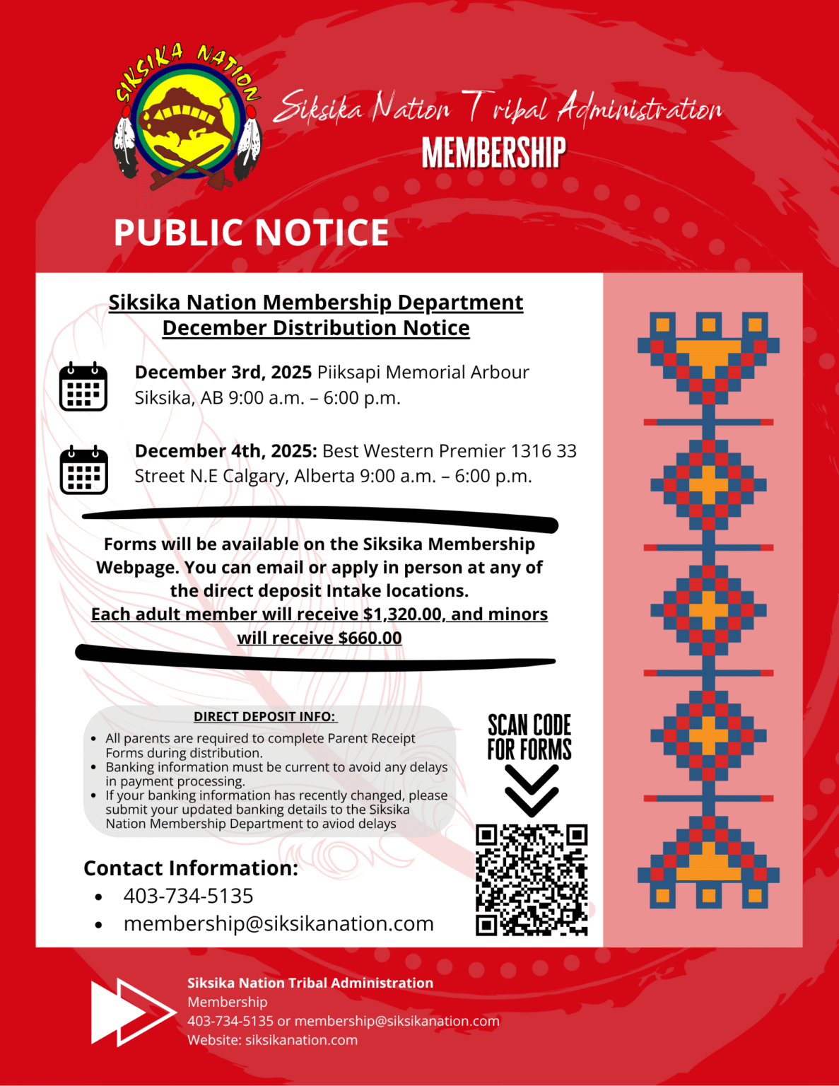 December Notice Siksika Nation Siksika Nation Membership Department December Notice2 1187x1536 